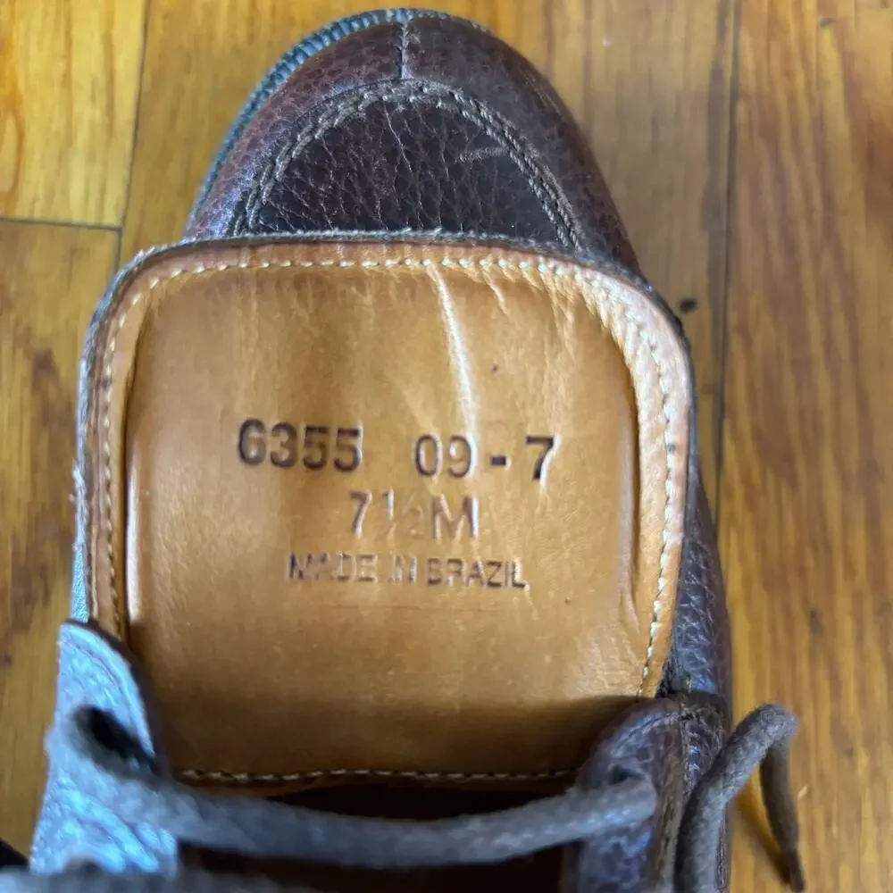 Cole Haan Country Men's US 7.5 Dark Brown Leather Split Toe Derby Shoes